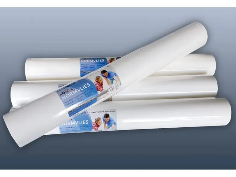 PROFHOME NORMVLIES 150 g Renoviervlies glatte Vliestapete 1 Karton 6 Rollen Weiß 112,5 m2 25,05 m x 0,75 m 18,75 m2 Weiß