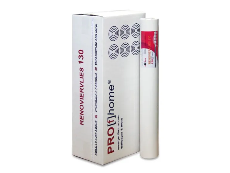 PROFHOME Renoviervlies 130 g Malervlies Anstrich-Vlies glatte Vliestapete 6 rol. 1 Karton mit 6 Rollen 112,50 m2 Weiß