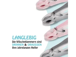 ProHome Wäscheklammern Anthrazit Rosa 20er Pack