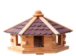 Promadino Vogelhaus Knusperhäuschen imprägniertes Kiefernholz Ø 59 cm Höhe 38 cm