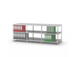 PROREGAL Aktenregal Schraubsystem Grundregal HxBxT 80 x 75 x 60 cm 3 Ebenen Fachlast 90 kg Mit Deckboden Beidseitig Nutzbar Lichtgrau
