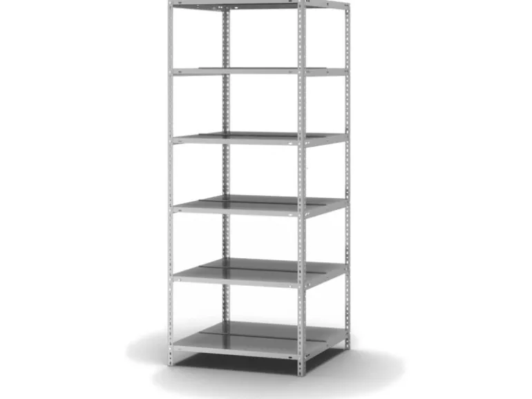 PROREGAL Aktenregal Schraubsystem Grundregal HxBxT 185 x 75 x 60 cm 6 Ebenen Fachlast 90 kg Mit Deckboden Beidseitig Nutzbar Verzinkt