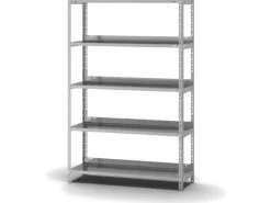 PROREGAL Aktenregal Schraubsystem Grundregal HxBxT 150 x 100 x 30 cm 5 Ebenen Fachlast 60 kg Mit Deckboden Einseitig Nutzbar Verzinkt