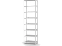PROREGAL Aktenregal Schraubsystem Grundregal HxBxT 255 x 75 x 30 cm 8 Ebenen Fachlast 60 kg Mit Deckboden Einseitig Nutzbar Lichtgrau
