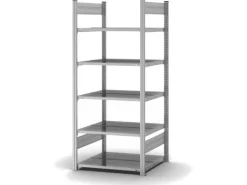 PROREGAL Aktenregal Stecksystem T-Profil Grundregal HxBxT 175 x 75 x 60 cm 5 Ebenen Fachlast 90 kg Beidseitig Nutzbar Verzinkt