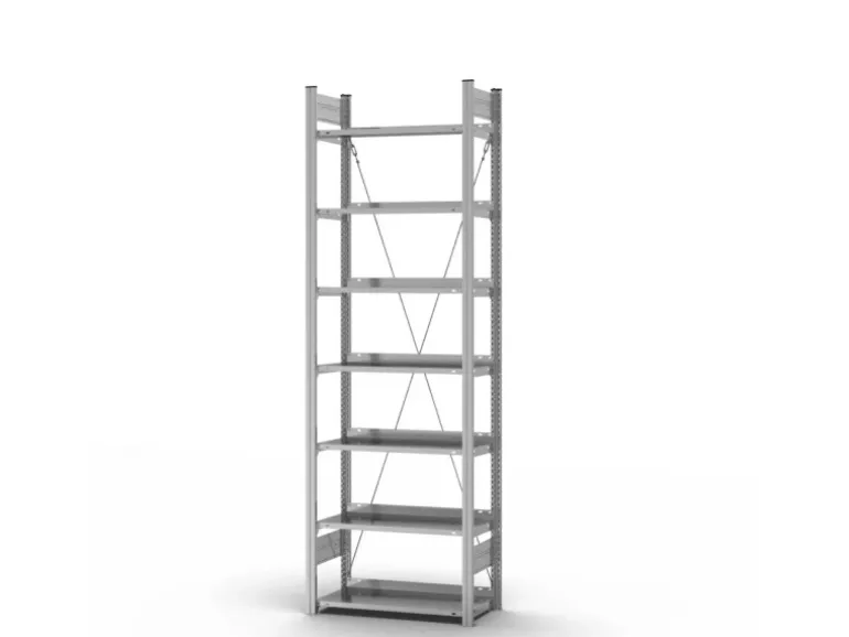 PROREGAL Aktenregal Stecksystem T-Profil Grundregal HxBxT 235 x 75 x 30 cm 7 Ebenen Fachlast 60 kg Einseitig Nutzbar Verzinkt