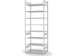 PROREGAL Aktenregal Stecksystem T-Profil Grundregal HxBxT 270 x 100 x 60 cm 8 Ebenen Fachlast 90 kg Beidseitig Nutzbar Lichtgrau