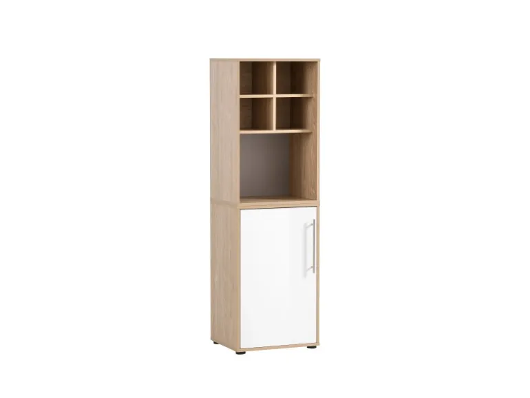 PROREGAL Aktenregal Swan Small HxBxT 84 x 51 x 41 cm 2 Fächern Eiche & Weiß