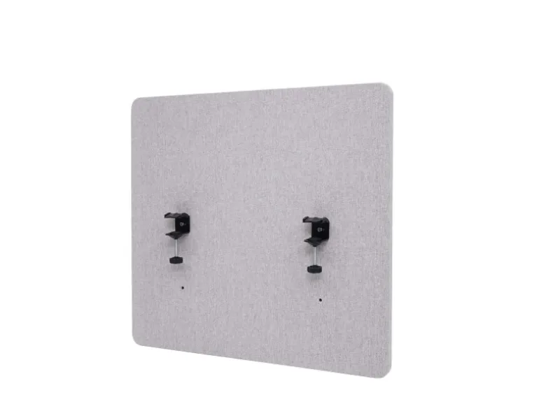 Proregal Akustik-Tischtrennwand HxBxT 60x65x2 cm Doppelwandig Stoff Grau Büro-Sichtschutz Schreibtisch Pinnwand