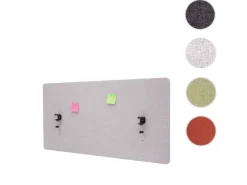 Proregal Akustik-Tischtrennwand HxBxT 60x65x2 cm Doppelwandig Stoff Grau Büro-Sichtschutz Schreibtisch Pinnwand