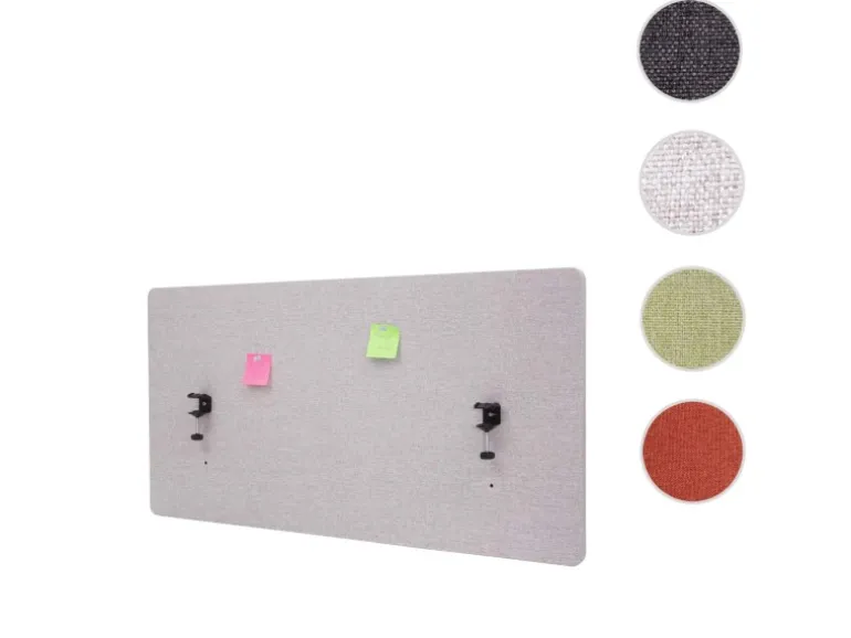 Proregal Akustik-Tischtrennwand HxBxT 60x65x2 cm Doppelwandig Stoff Grau Büro-Sichtschutz Schreibtisch Pinnwand