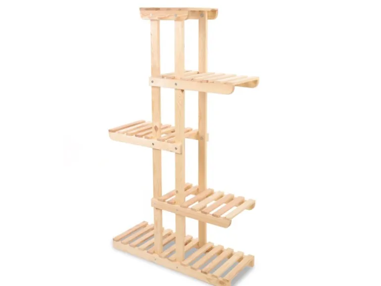 PROREGAL Blümenstande FLORACK HxBxT 117x68x25cm 6 Ablagen Kieferholz Natur