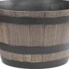 PROREGAL Blumentopf 52x30cm Holz-effekt, Fass