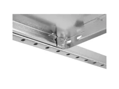 PROREGAL Eckregal Stecksystem T-Profil HxBxT 250 x 130 x 40 cm 6 Ebenen Traglast 124 kg Lichtgrau
