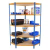 PROREGAL Eckregal Muli HxBxT 180 x 90 x 30 cm 5 Fachböden Fachlast 200 kg Blau-Orange