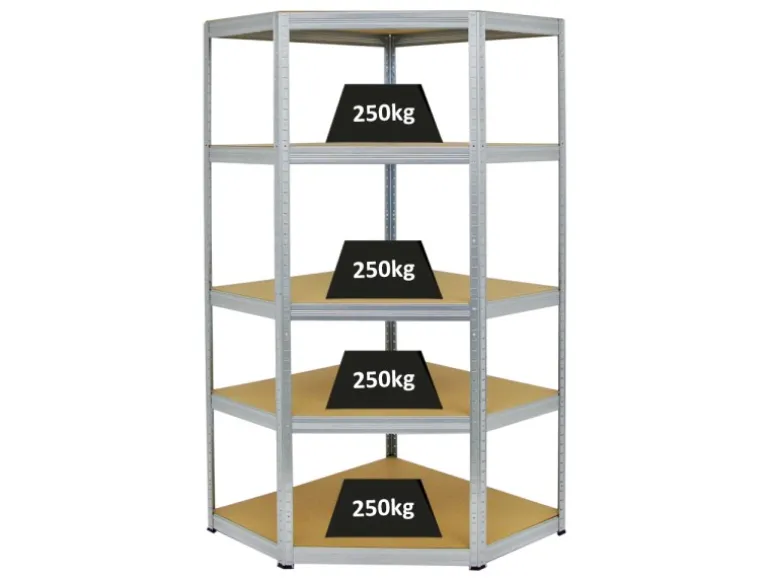PROREGAL Eckregal Slim Elephant HxBxT 180 x 90 x 45 cm Fachlast 250 kg Verzinkt