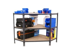 PROREGAL Eckregal Small Muli HxBxT 90 x 90 x 40 cm 3 Fachböden Fachlast 200 kg Anthrazit