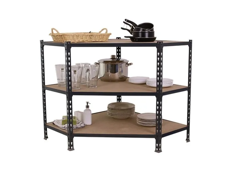 PROREGAL Eckregal Small Muli HxBxT 90 x 90 x 40 cm 3 Fachböden Fachlast 200 kg Anthrazit