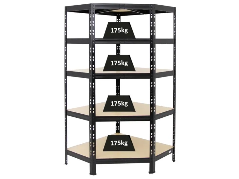 PROREGAL Eckregal Tiger HxBxT 180 x 90 x 45 cm Fachlast 175 kg Schwarz