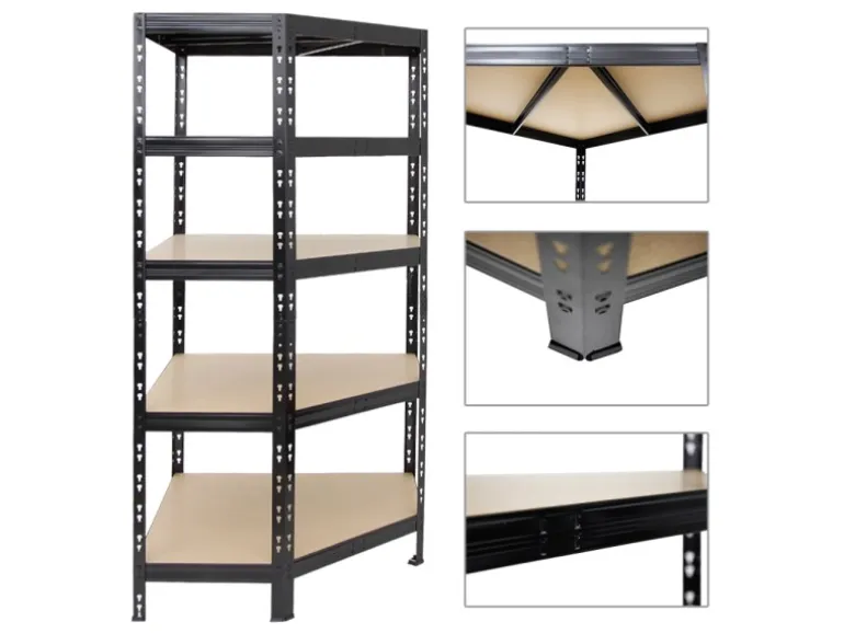 PROREGAL Eckregal Tiger HxBxT 180 x 90 x 45 cm Fachlast 175 kg Schwarz