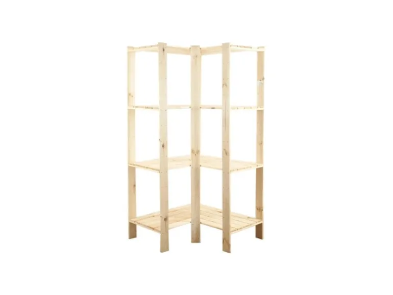 PROREGAL Eckregal Woodland HxBxT 166,4 x 85 x 50 cm Fachlast 120 kg 5 Fachboden Kiefernholz Natur