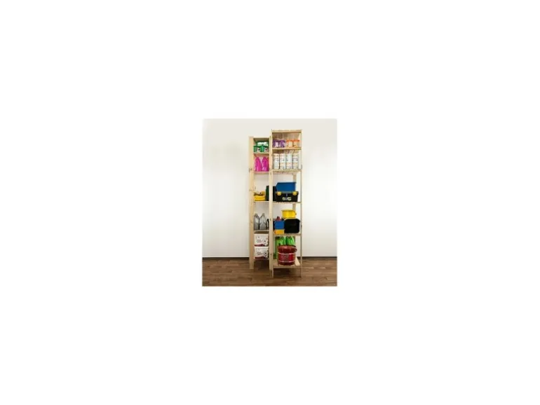 PROREGAL Eckregal Woodland HxBxT 230 x 85 x 50 cm Fachlast 120 kg 6 Fachboden Kiefernholz Natur