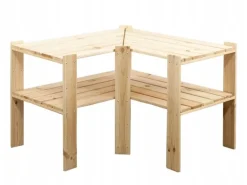 PROREGAL Eckregal Woodland HxBxT 64 x 80 x 50 cm Fachlast 120 kg 3 Fachboden Kiefernholz Natur