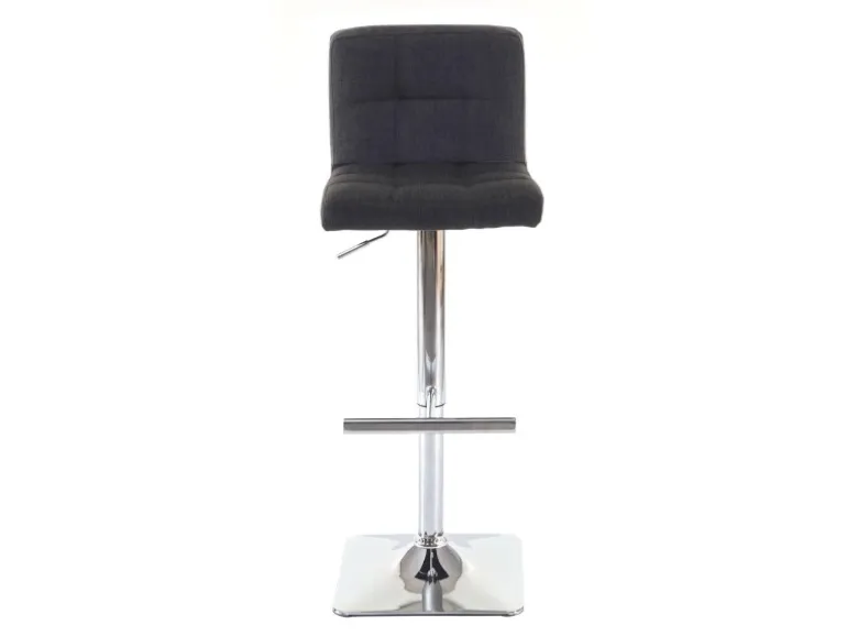 PROREGAL 2er-Set Barhocker Gepolstert Und Höhenverstellbar Mit Lehne Sitzhöhe 63-84cm Mit Lehne Drehbar Stoff/Textil Dunkelgrau Chromfuß Barstuhl