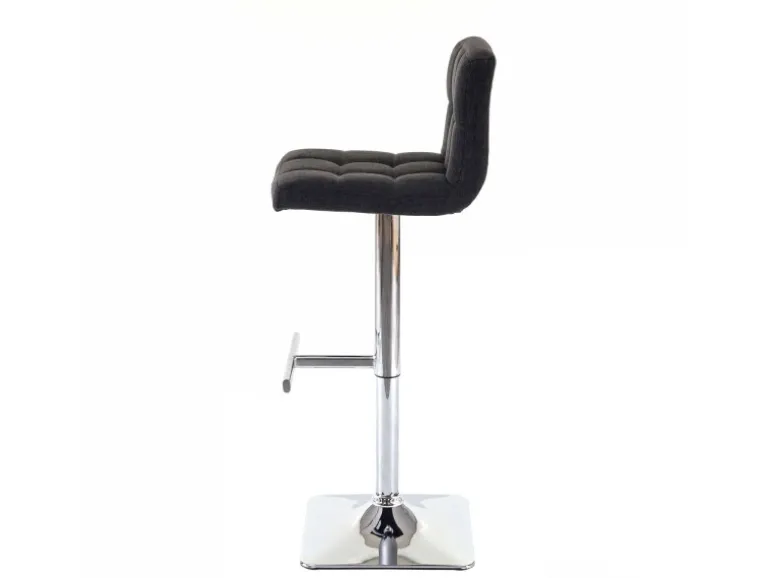 PROREGAL 2er-Set Barhocker Gepolstert Und Höhenverstellbar Mit Lehne Sitzhöhe 63-84cm Mit Lehne Drehbar Stoff/Textil Dunkelgrau Chromfuß Barstuhl