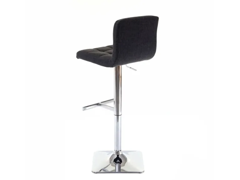 PROREGAL 2er-Set Barhocker Gepolstert Und Höhenverstellbar Mit Lehne Sitzhöhe 63-84cm Mit Lehne Drehbar Stoff/Textil Dunkelgrau Chromfuß Barstuhl
