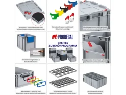 PROREGAL Eurobox Nextgen Color HxBxT 32x30x40cm 30 Liter Griffe Blau Offen Schwarz Eurobehälter Transportbox Transportbehälter