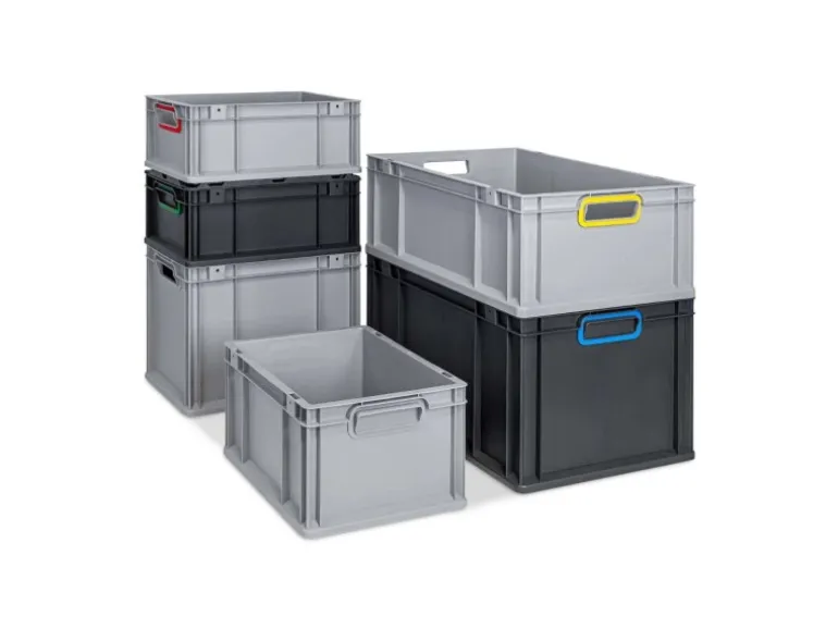 PROREGAL Eurobox Nextgen Color HxBxT 32x30x40cm 30 Liter Griffe Schwarz Offen Schwarz Eurobehälter Transportbox Transportbehälter