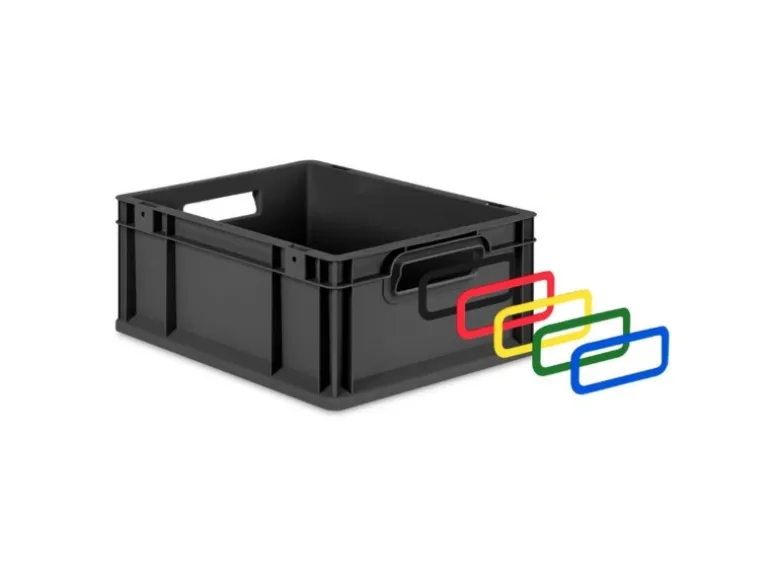 PROREGAL Eurobox Nextgen Color HxBxT 32x30x40cm 30 Liter Griffe Schwarz Offen Schwarz Eurobehälter Transportbox Transportbehälter