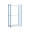 PROREGAL Fachbodenregal Maximus Pro HxBxT 240 x 125 x 60 cm 3 Ebenen Offener Fachboden Fachlast 248 kg Lichtblau-Lichtgrau