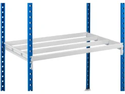 PROREGAL Fachbodenregal Maximus Pro HxBxT 240 x 125 x 60 cm 3 Ebenen Offener Fachboden Fachlast 248 kg Lichtblau-Lichtgrau