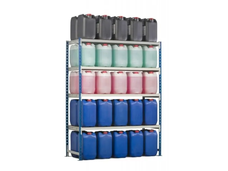 PROREGAL Fachbodenregal Maximus Pro HxBxT 240 x 125 x 60 cm 3 Ebenen Offener Fachboden Fachlast 248 kg Lichtblau-Lichtgrau