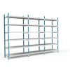 PROREGAL Fachbodenregal Maximus Pro HxBxT 220 x 100 x 50 cm 7 Ebenen Metallplatten-Fachboden Fachlast 303 kg Lichtblau-Lichtgrau