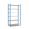 PROREGAL Fachbodenregal Maximus HxBxT 240 x 125 x 60 cm 6 Ebenen Spanplatten-Fachboden Fachlast 152 kg Lichtblau-Lichtgrau