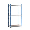 PROREGAL Fachbodenregal Maximus Pro HxBxT 240 x 125 x 80 cm 3 Ebenen Spanplatten-Fachboden Fachlast 278 kg Lichtblau-Lichtgrau