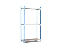 PROREGAL Fachbodenregal Maximus Pro HxBxT 240 x 125 x 80 cm 3 Ebenen Spanplatten-Fachboden Fachlast 278 kg Lichtblau-Lichtgrau