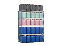 PROREGAL Fachbodenregal Maximus Pro HxBxT 240 x 125 x 80 cm 3 Ebenen Spanplatten-Fachboden Fachlast 278 kg Lichtblau-Lichtgrau