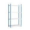PROREGAL Fachbodenregal Maximus HxBxT200 x 100 x 34 cm 4 Ebenen Offener Fachboden Fachlast 136 kg Lichtblau-Lichtgrau