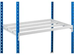 PROREGAL Fachbodenregal Maximus HxBxT200 x 100 x 34 cm 4 Ebenen Offener Fachboden Fachlast 136 kg Lichtblau-Lichtgrau