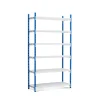 PROREGAL Fachbodenregal Maximus Pro HxBxT 280 x 100 x 50 cm 6 Ebenen Offener Fachboden Fachlast 286 kg Lichtblau-Lichtgrau