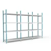 PROREGAL Fachbodenregal Maximus Pro HxBxT 240 x 150 x 80 cm 4 Ebenen PVC-Fachboden Fachlast 236 kg Lichtblau-Lichtgrau