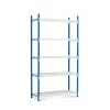 PROREGAL Fachbodenregal Maximus HxBxT 200 x 125 x 60 cm 5 Ebenen Offener Fachboden Fachlast 152 kg Lichtblau-Lichtgrau