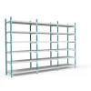 PROREGAL Fachbodenregal Maximus Pro HxBxT 300 x 150 x 80 cm 6 Ebenen PVC-Fachboden Fachlast 236 kg Lichtblau-Lichtgrau