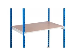 PROREGAL Fachbodenregal Maximus Pro HxBxT 300 x 100 x 80 cm 4 Ebenen Spanplatten-Fachboden Fachlast 303 kg Lichtblau-Lichtgrau