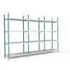 PROREGAL Fachbodenregal Maximus HxBxT 180 x 125 x 60 cm 4 Ebenen PVC-Fachboden Fachlast 152 kg Lichtblau-Lichtgrau