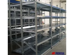 PROREGAL Fachbodenregal Proximo Stecksystem 250 x 450 x 32 cm 7 Ebenen Beidseitig Verzinkt